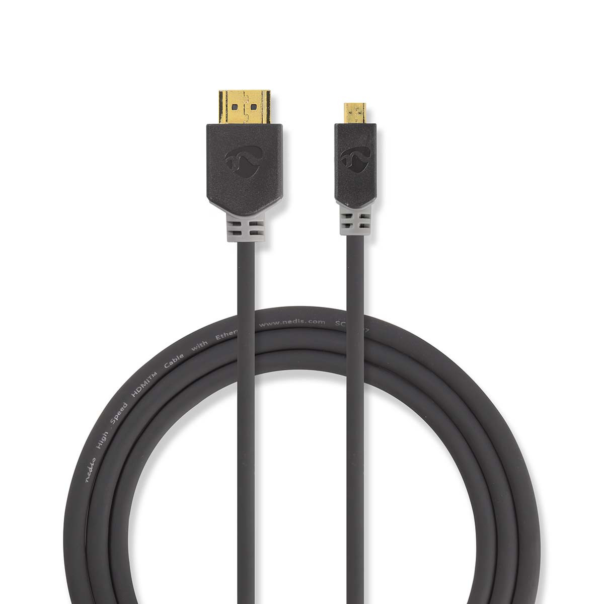 High Speed HDMI-kabel met Ethernet | HDMI-connector - HDMI-micro-connector | 2,0 m | Antraciet