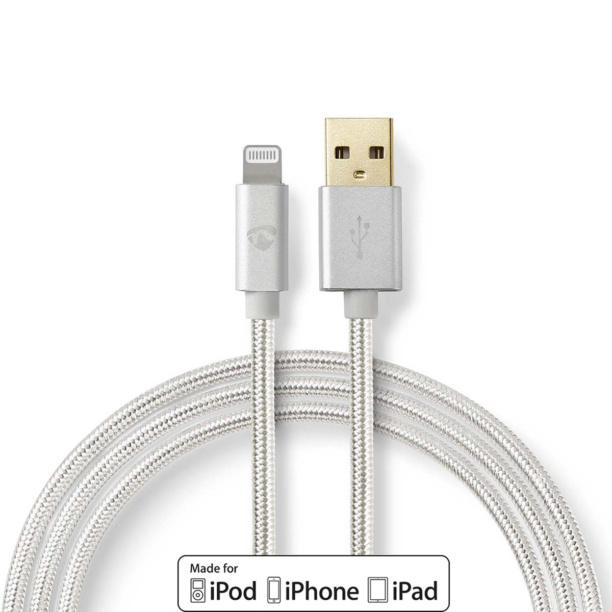 Kabel voor Synchroniseren en Opladen | Verguld 3,0 m | USB A Male naar 8-Pens Lightning Male-Kabel | Geschikt voor Apple-Apparaten