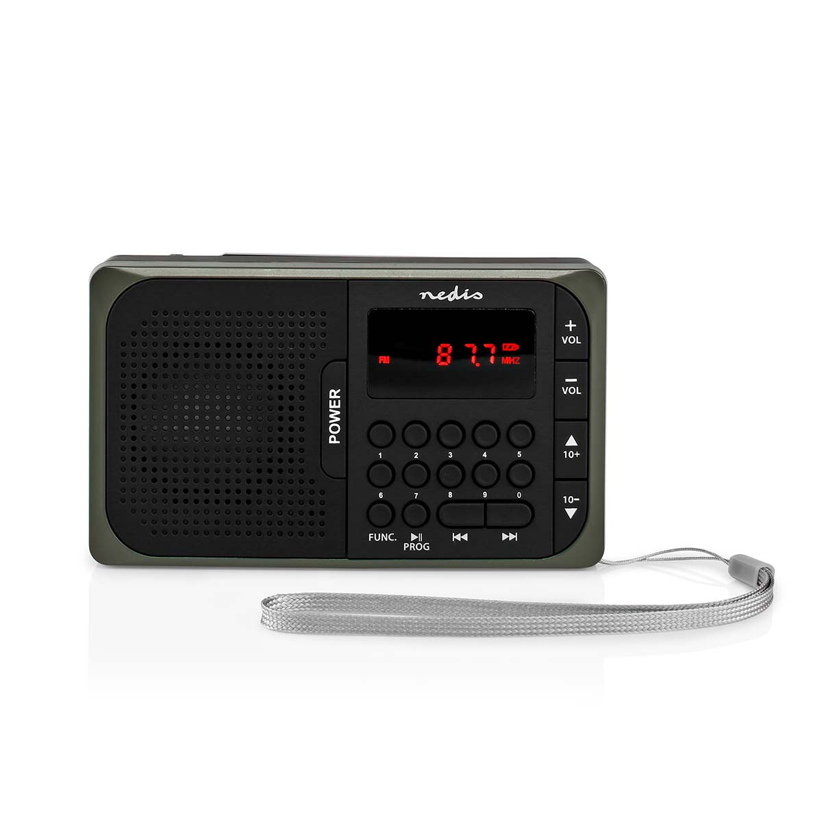 FM-radio | 3,6 W | USB-poort & microSD-kaartsleuf | Zwart / grijs