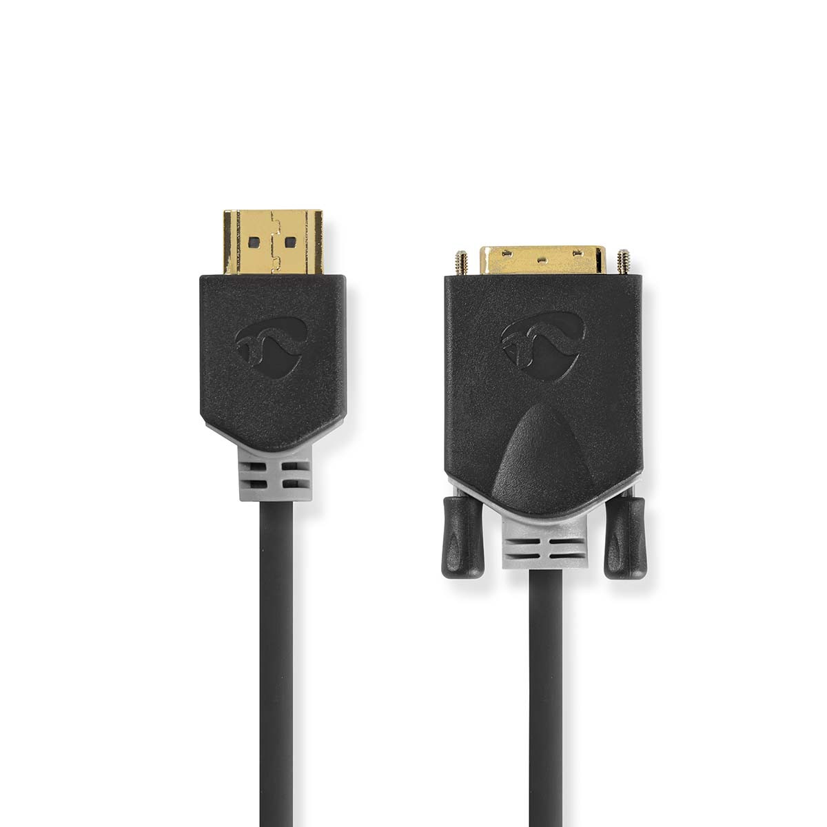 HDMI - DVI-kabel | HDMI-connector - DVI-D 24+1-pins male | 2,0 m | Antraciet