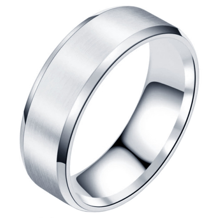 Heren ring Titanium Zilverkleurig 6mm-22mm