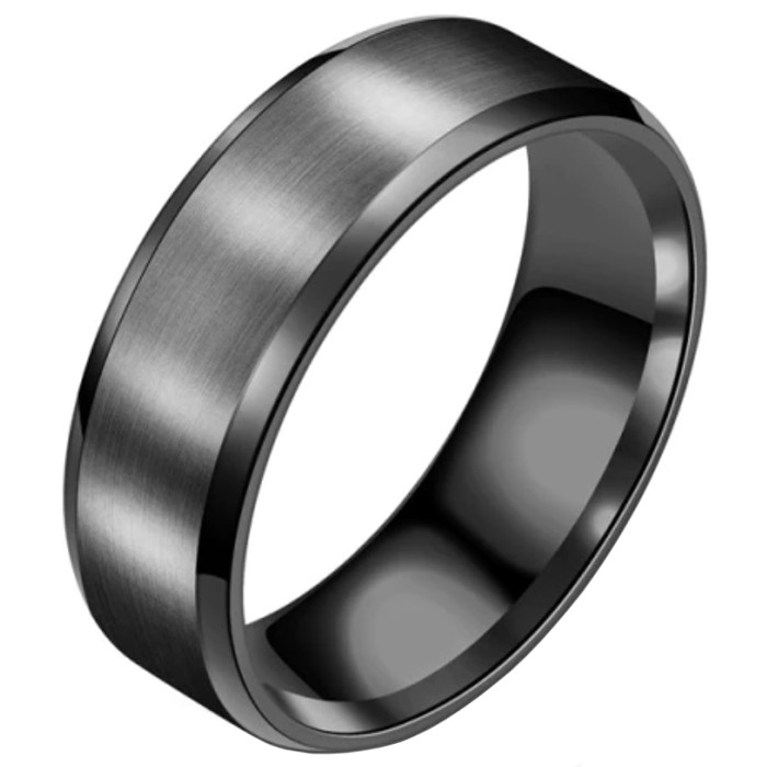 Heren ring Titanium Zwart 6mm-23mm