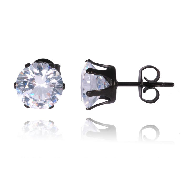 LGT Jewels Stud oorbellen Black Edition Round-6mm
