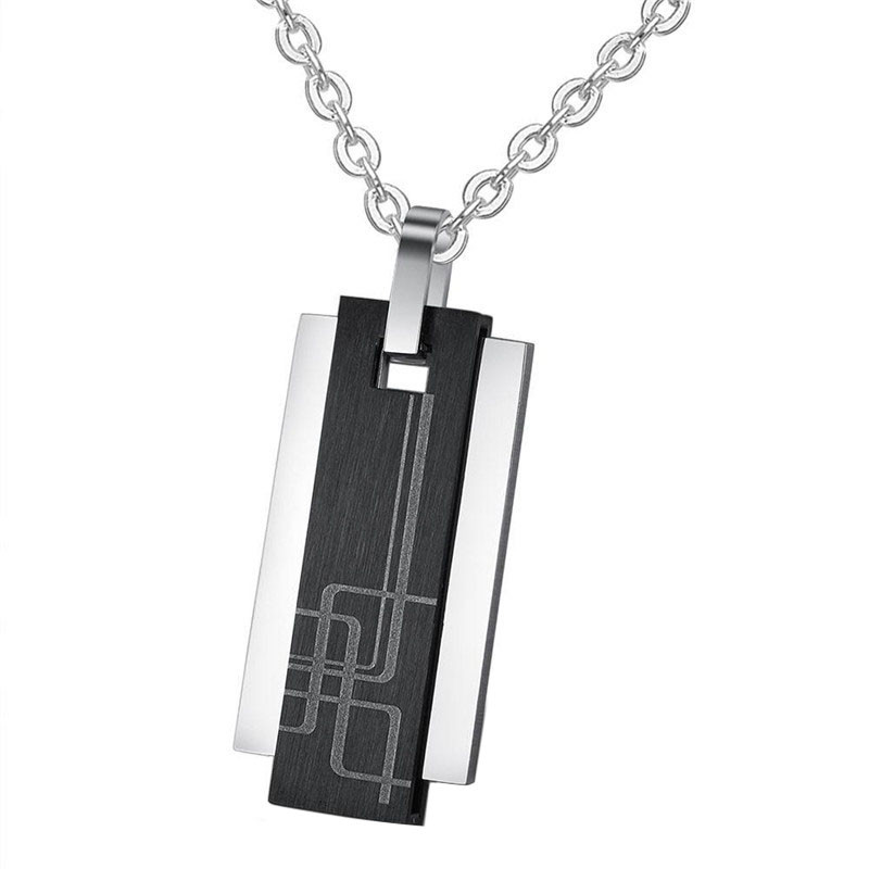 Luxe mannen kettinghanger Geometric Tag