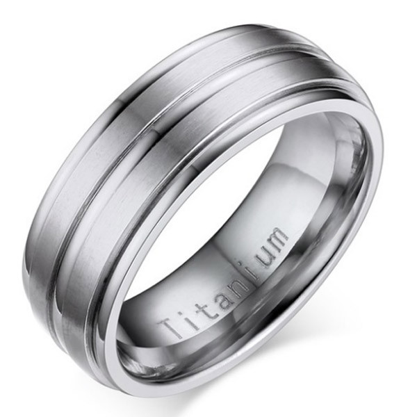 Titanium heren ring Zilver 8mm-19mm