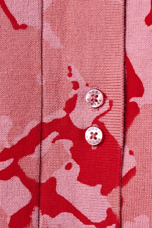 Aletta Print Vest Pink/rood