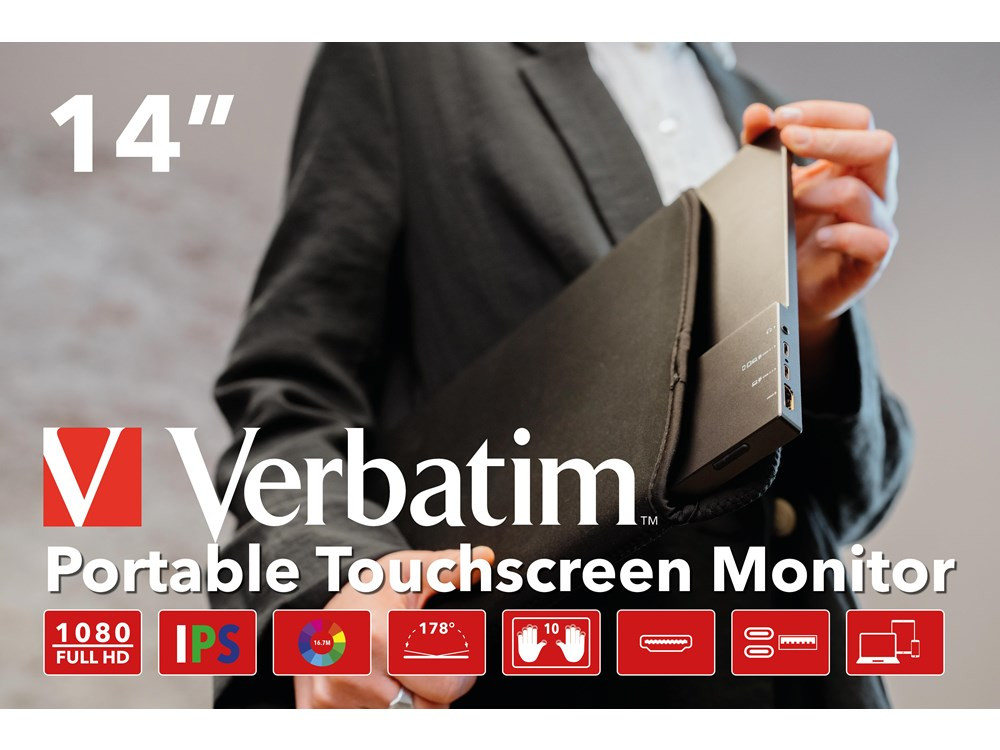 Verbatim Portable Touchscreen Monitor - 14”