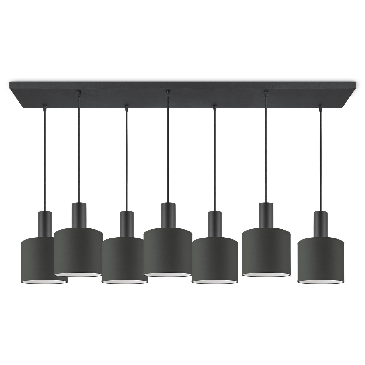 Moderne hanglamp Bling - Antraciet - verlichtingspendel Xxl Bar 7L inclusief lampenkap 20/20/17cm - pendel lengte 150.5 cm - geschikt voor E27 LED lamp - Pendellamp geschikt voor woonkamer, s