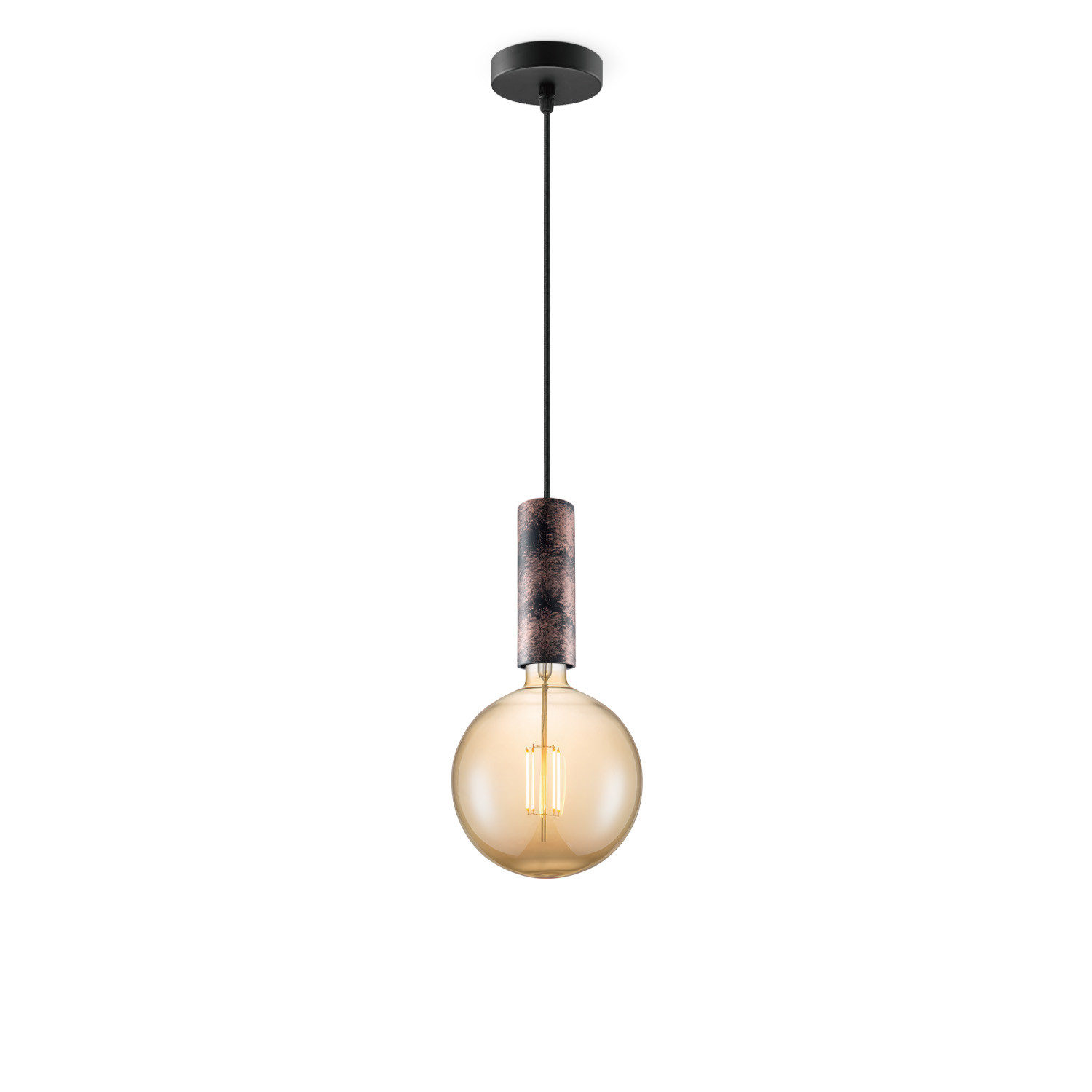 Light depot - hanglamp Saga roest Globe g180 - amber - Outlet