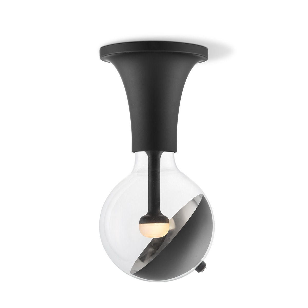 Move Me plafondlamp Horn - zwart / Sphere 5,5W - zwart zilver