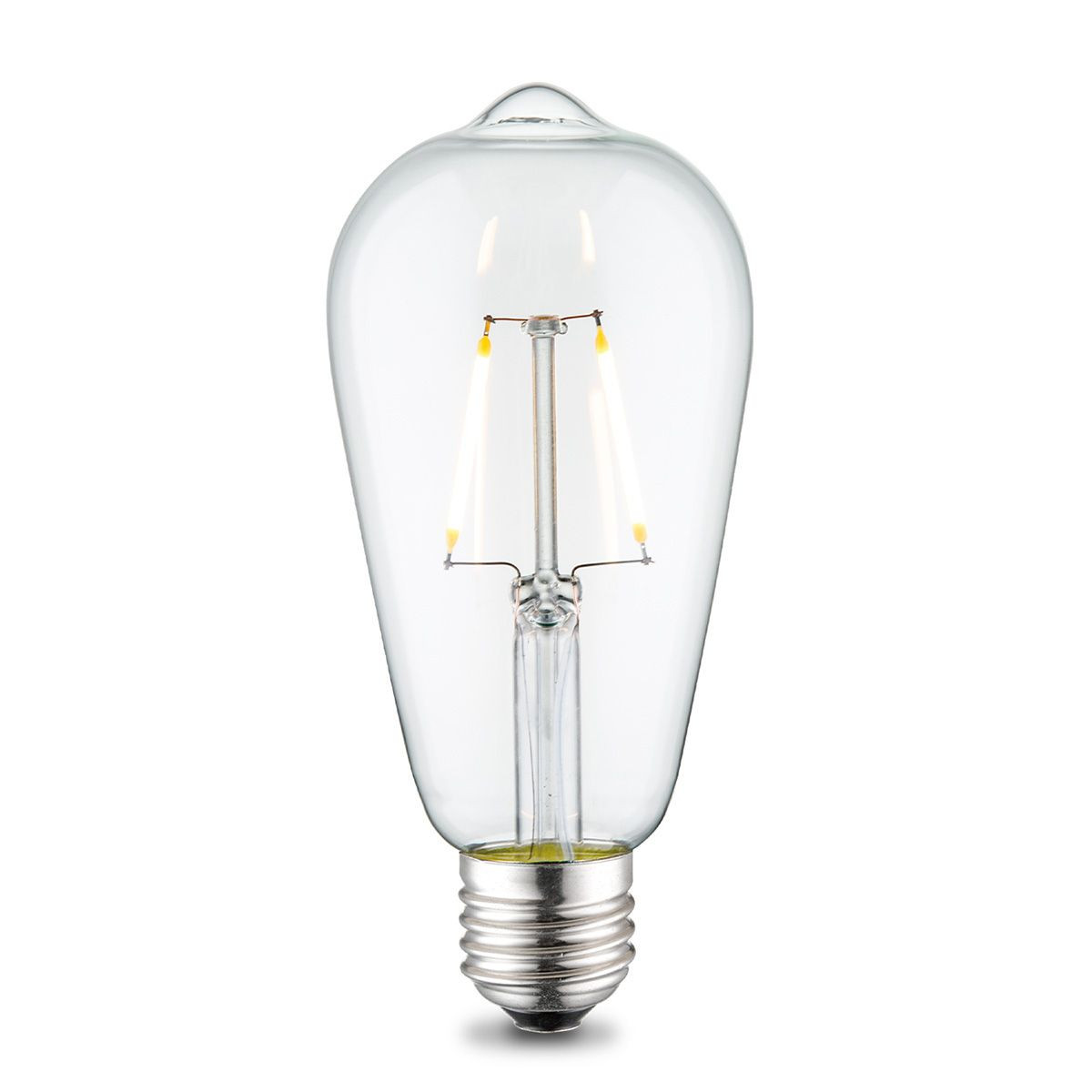 Edison Vintage LED lamp E27 LED filament lichtbron, Deco Drop ST64, 6.4/6.4/14cm, Helder, Retro LED lamp 2W 160lm 3000K, warm wit licht, geschikt voor E27 fitting
