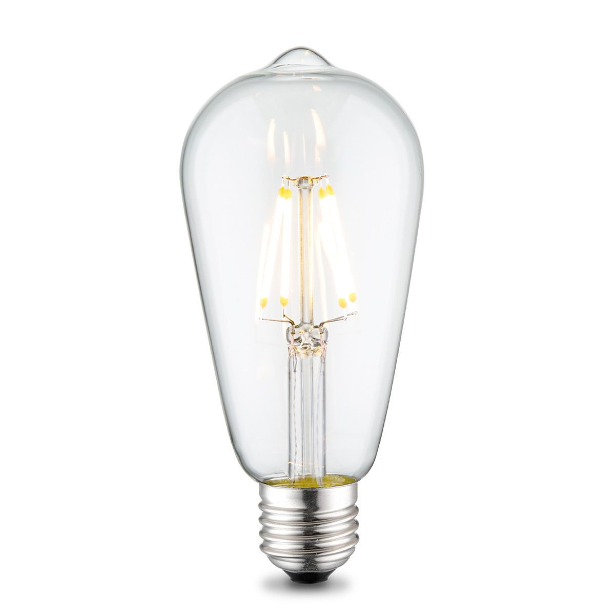 Edison Vintage LED lamp E27 LED filament lichtbron, Deco Drop ST64, 6.4/6.4/14cm, Helder, Retro LED lamp Dimbaar, 4W 440lm 3000K, warm wit licht, geschikt voor E27 fitting