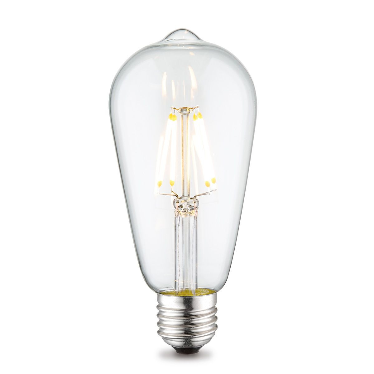 Edison Vintage LED lamp E27 LED filament lichtbron, Deco Drop ST64, 6.4/6.4/14cm, Helder, Retro LED lamp Dimbaar, 6W 700lm 3000K, warm wit licht, geschikt voor E27 fitting
