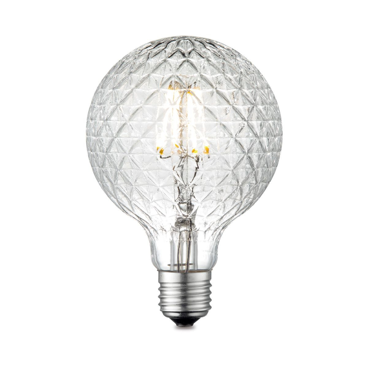 Edison Vintage LED lamp E27 LED filament lichtbron, Deco Globe G95, 9.5/9.5/13.5cm, Helder, Retro LED lamp Dimbaar, 4W 440lm 3000K, warm wit licht, geschikt voor E27 fitting