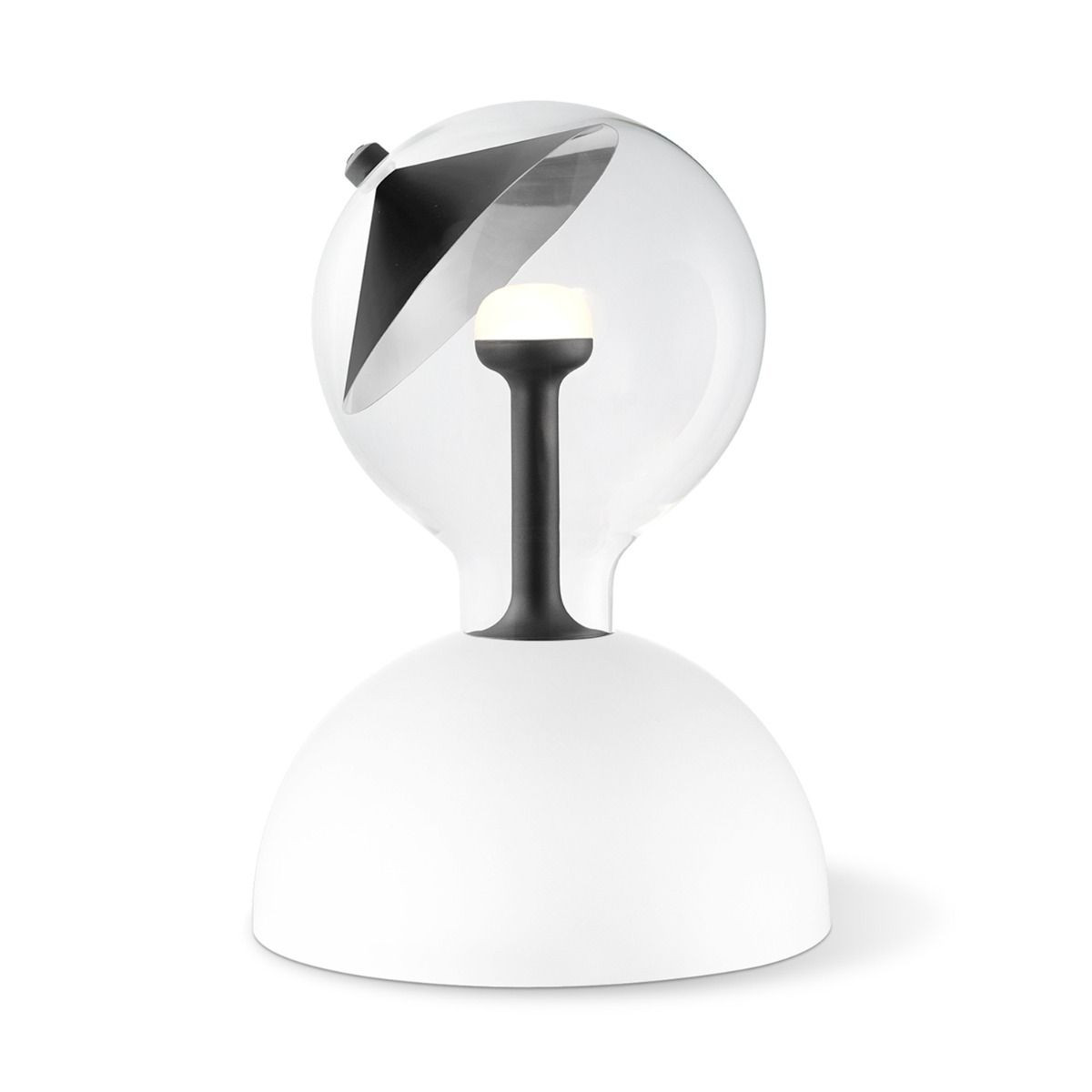 Move Me tafellamp Bumb - wit / Cone 5,5W - zwart zilver
