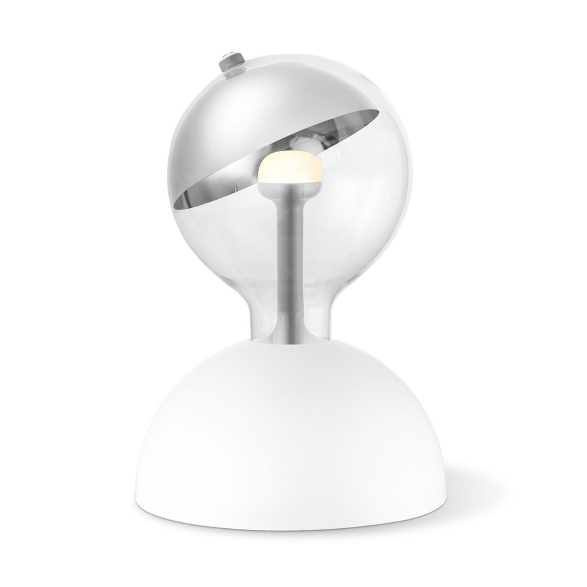 Move Me tafellamp Bumb - wit / Sphere 5,5W - zilver