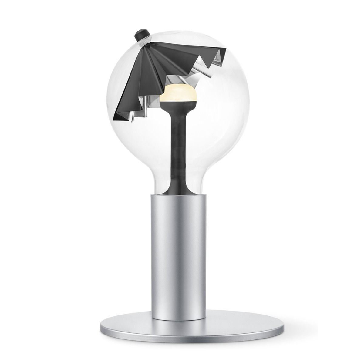 Move Me tafellamp Side - grijs / Umbrella 5,5W - zwart zilver