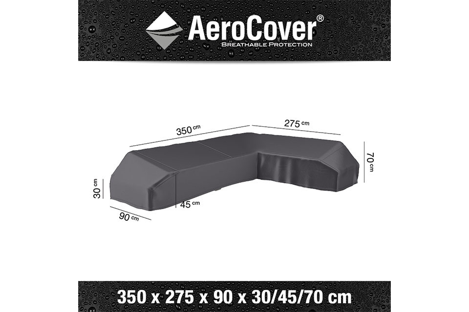 AeroCover | Loungesethoes 350 x 275 x 90 x 30-45-70(h) | L-Platform Rechts