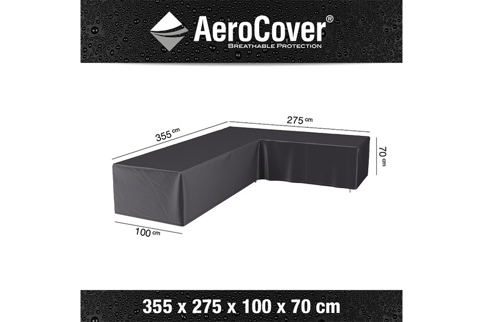 AeroCover | Loungesethoes 355 x 275 x 100 x 70(h) | L-vorm Rechts