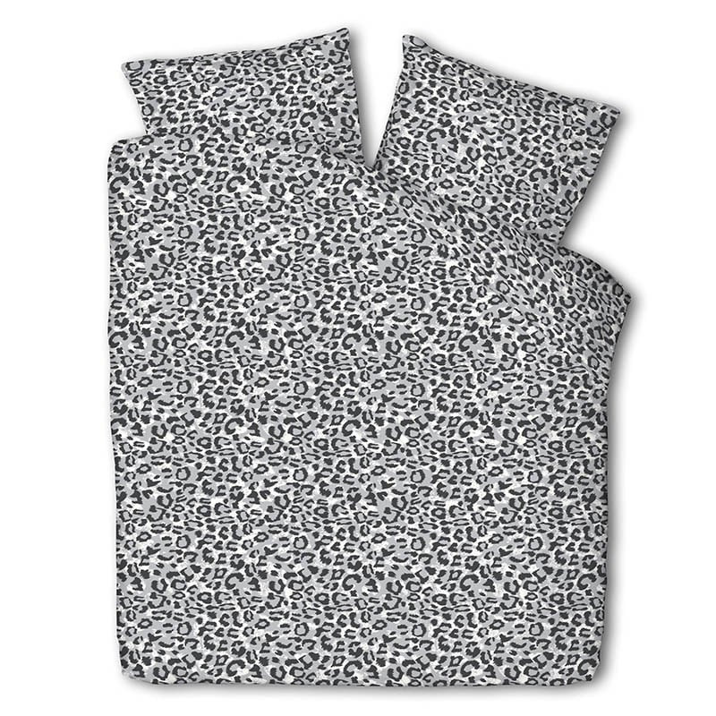 Dekbedovertrek Grey Serenity - Tweepersoons (200x200 cm) - Grijs Katoen - Dessin: Dieren, Stippen - Fresh & Co - Dekbed-Discounter.nl