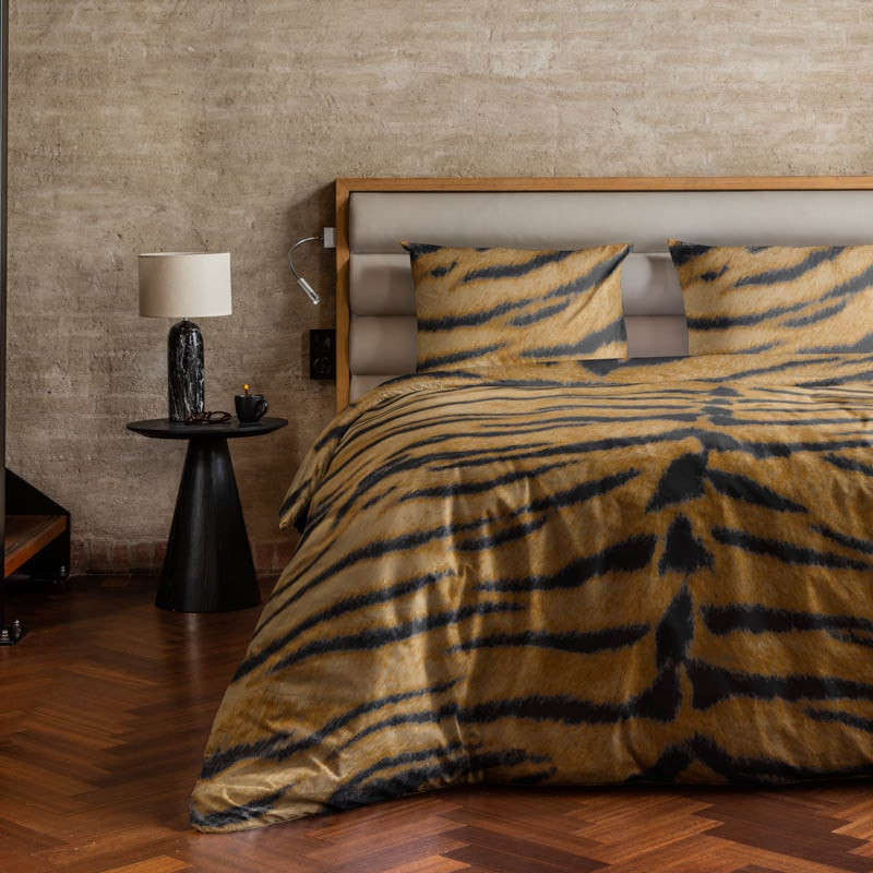 Dekbedovertrek Tiger Skin - Lits-Jumeaux (240x220 cm) - Meerkleurig Katoen - Dessin: Dieren - Fresh & Co - Dekbed-Discounter.nl
