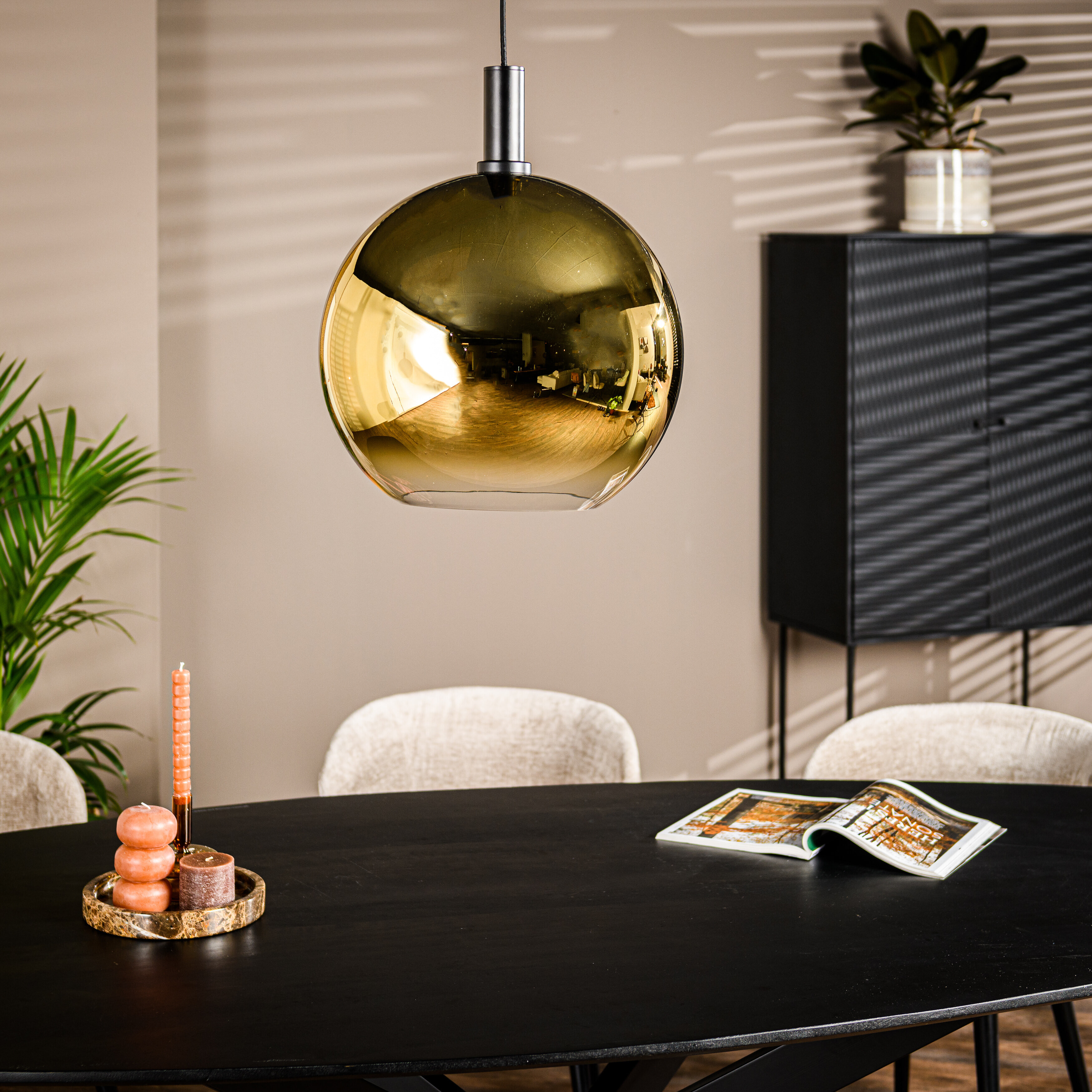BASE Hanglamp 'Mirel' 40 cm, kleur Goud