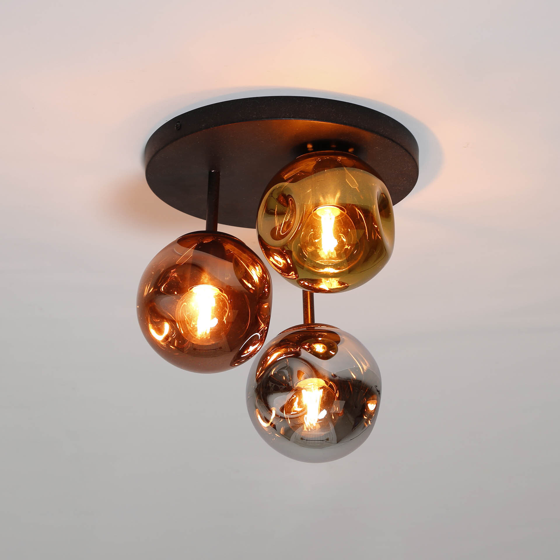 LifestyleFurn Plafondlamp 'Shahid' Glas, 3-lamps