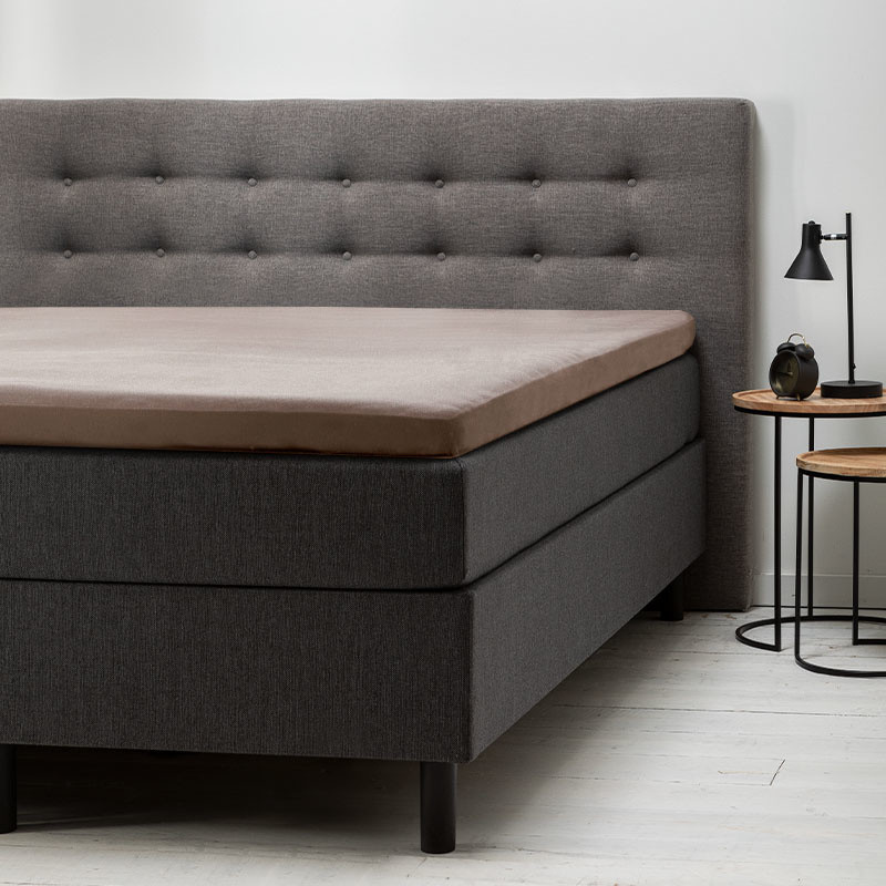 Hoeslaken Jersey - Topper - Taupe - 190x200 cm - Taupe - Fresh & Co - Dekbed-Discounter.nl
