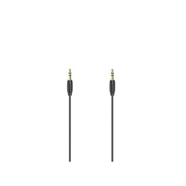 Hama Audiokabel, 3,5 mm jack - 3.5mm jack stereo, verguld, ultradun, 0,5 m Mini jack kabel