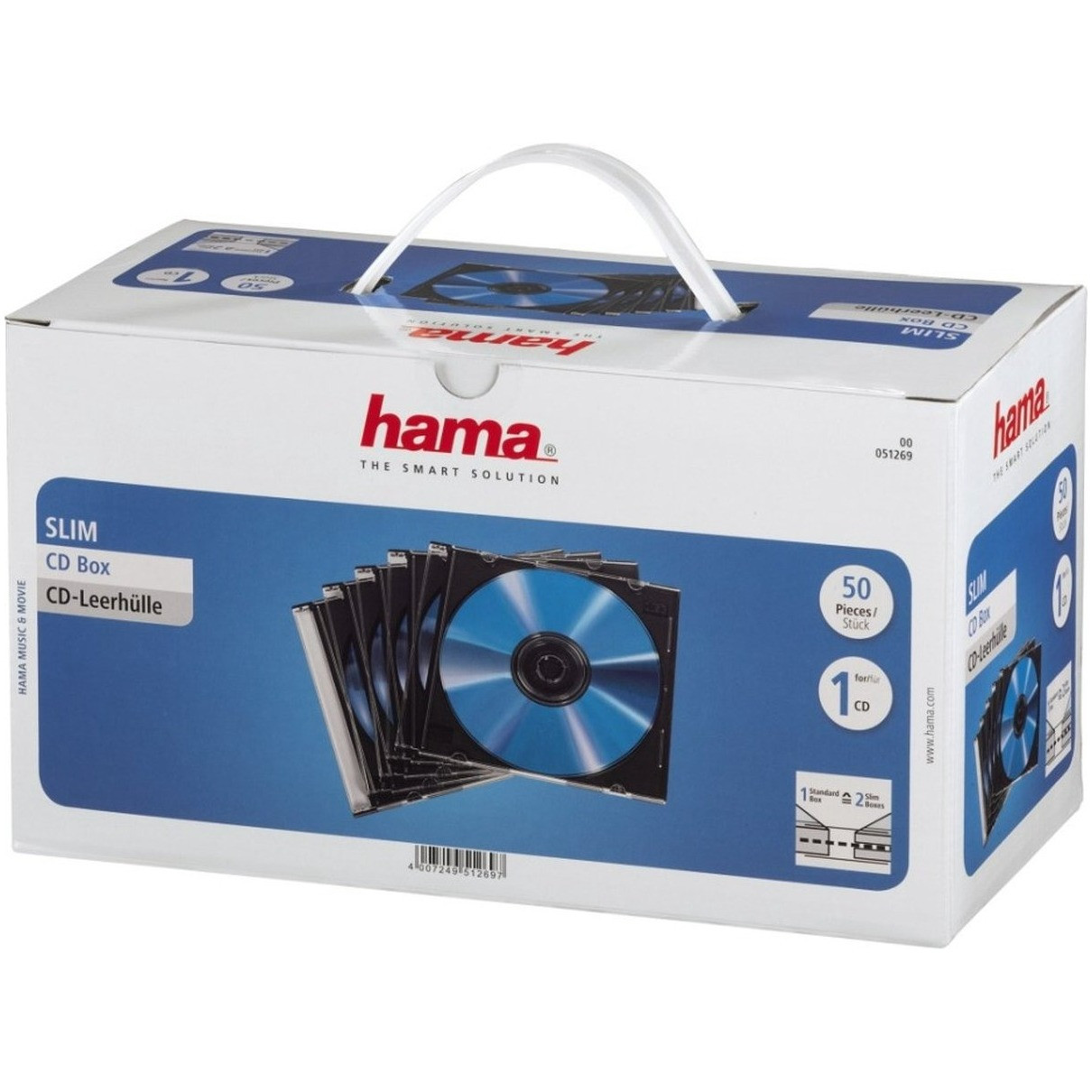 Hama CD doosje Slim 50-pack Audio accessoire Transparant