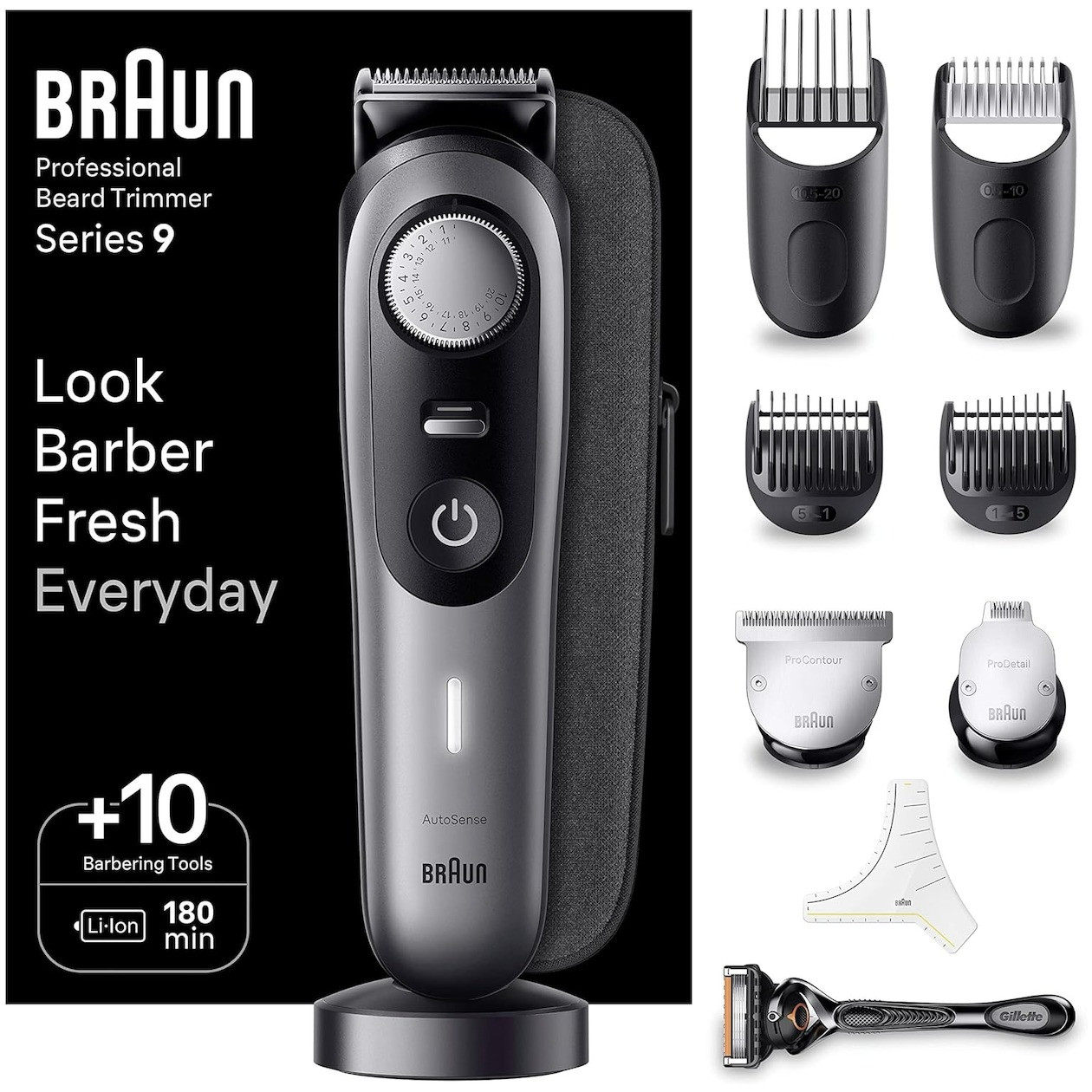 Braun BT9420 Series 9 Baardtrimmer Grijs