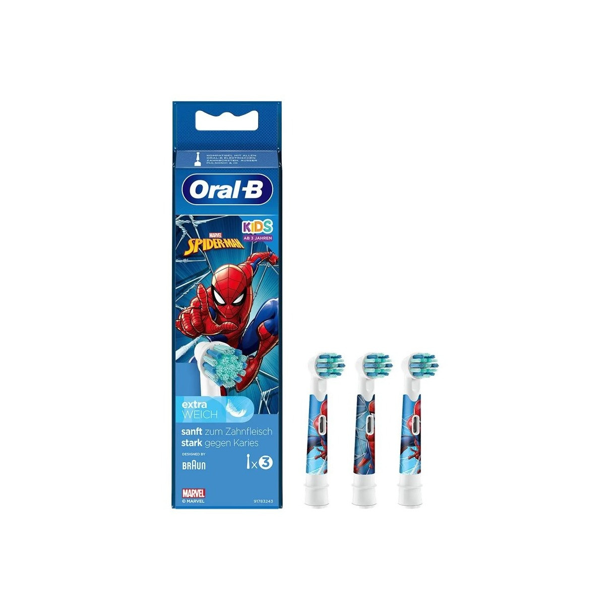 Oral B Borstels Spiderman 3 stuks Mondverzorging accessoire