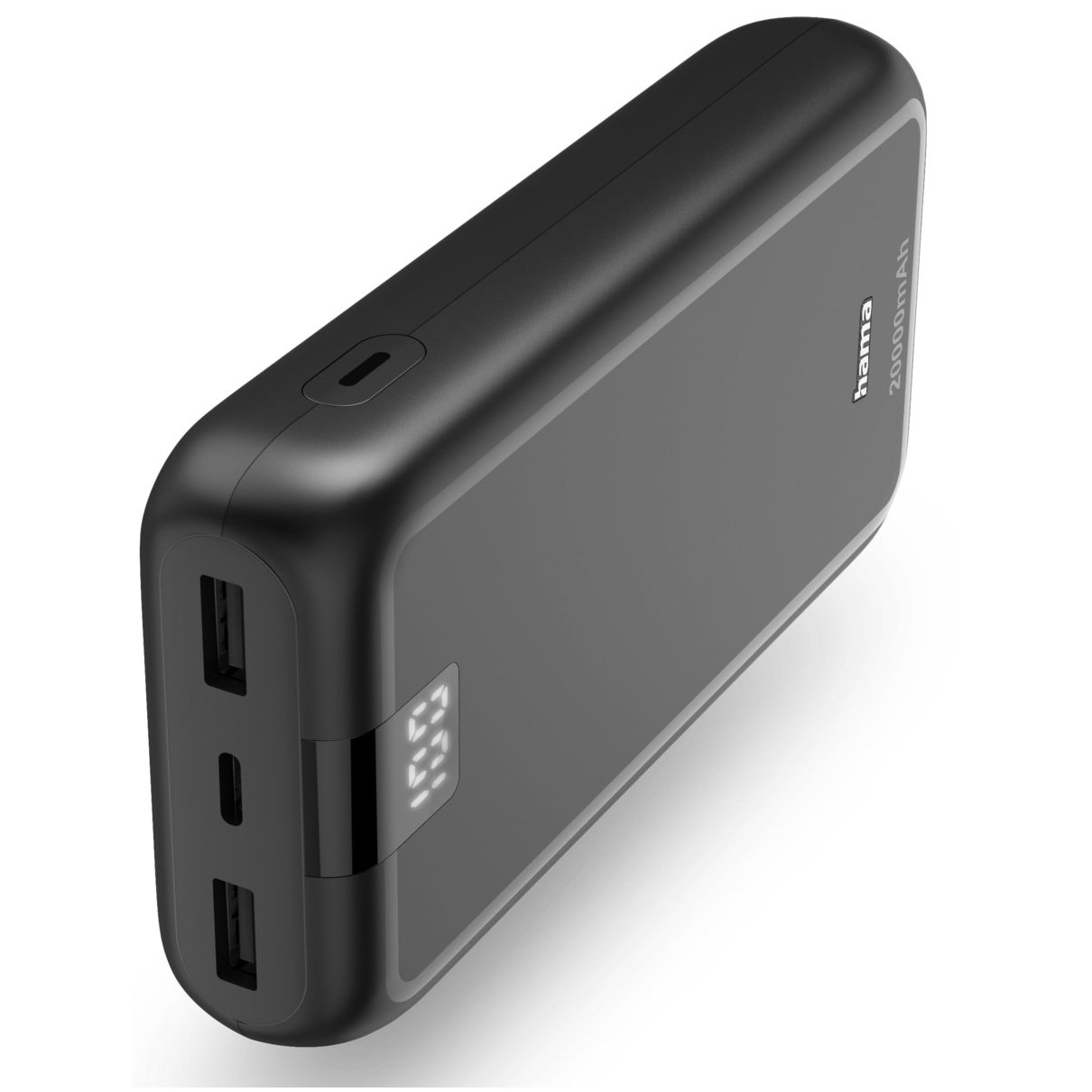 Hama Performance 20 Power Pack 20000 mAh 3 Outputs:USB-C 2x USB-A Powerbank Antraciet