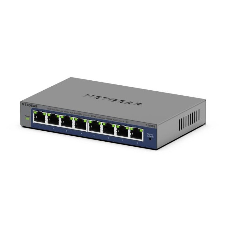 Netgear GS108Ev4 switch (8-port gigabit prosafe plus) Switch Grijs