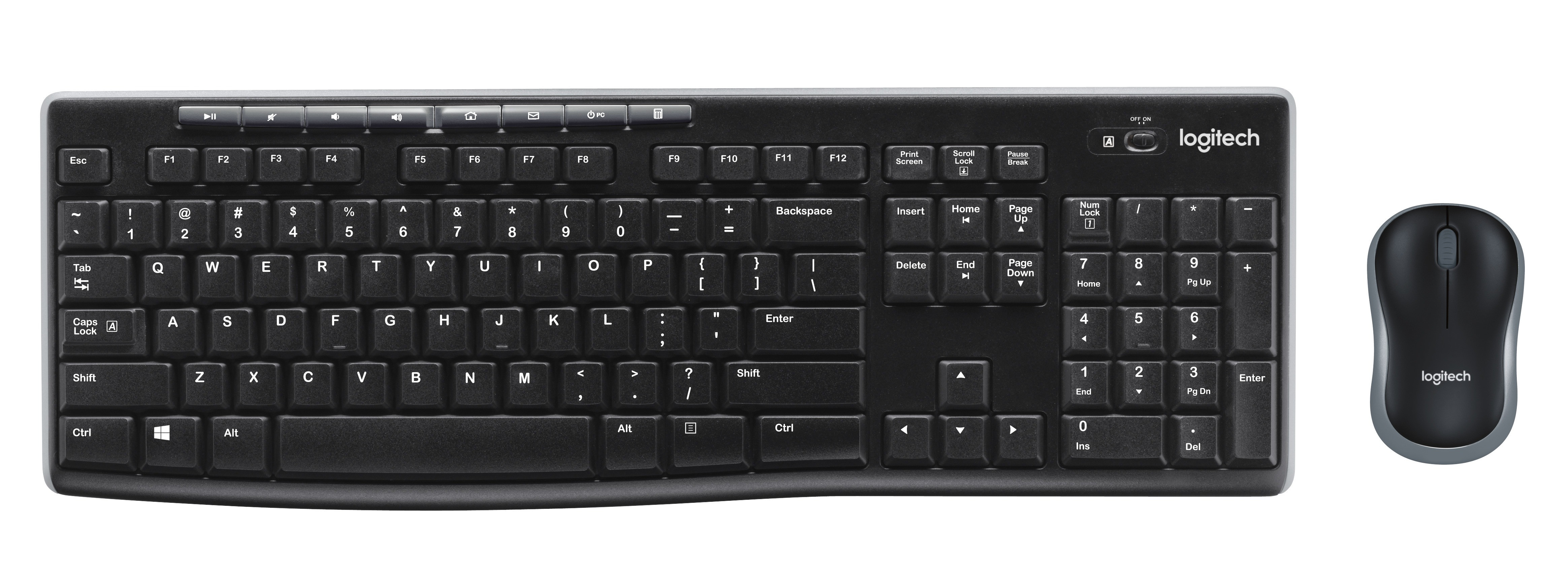 Logitech MK270 Draadloos Toetsenbord en Muis QWERTY Toetsenbord Zwart