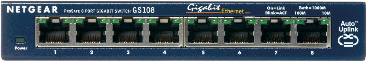 Netgear Prosafe GS108GE Switch Blauw