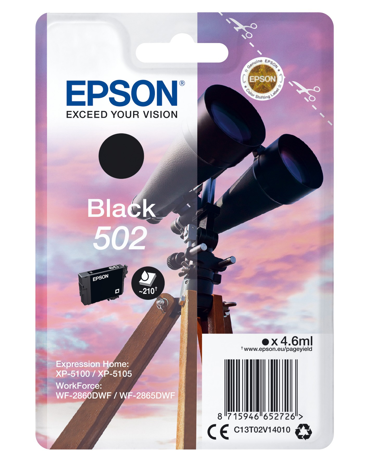 Epson 502 - Verrekijker Inkt Zwart