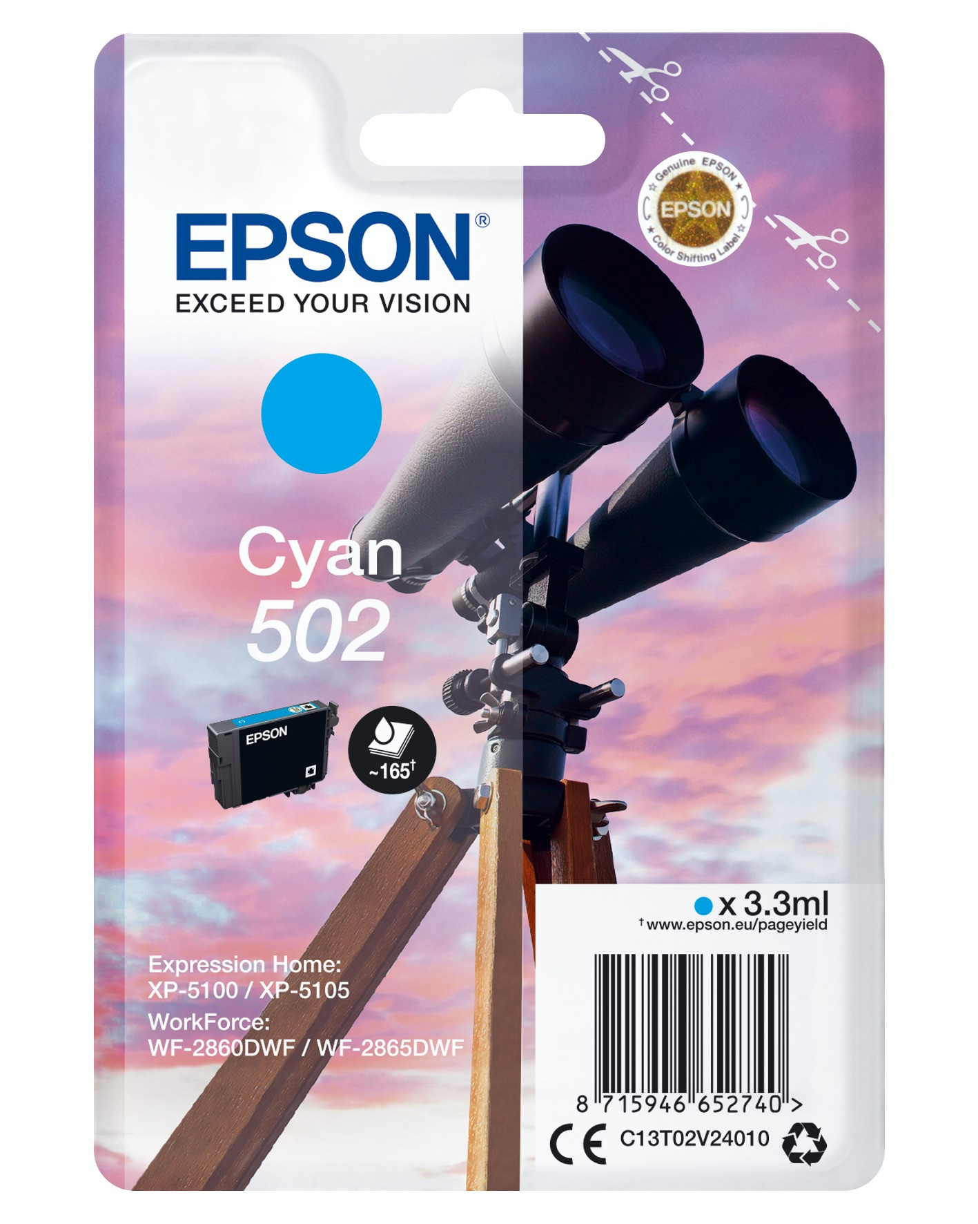 Epson 502 - Verrekijker Inkt Blauw