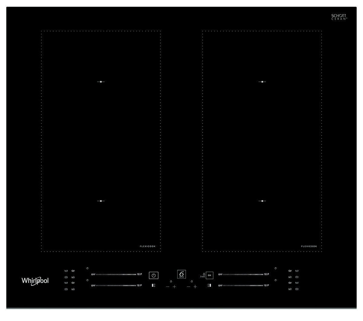 Whirlpool WL S3160 BF Inductie inbouwkookplaat Zwart