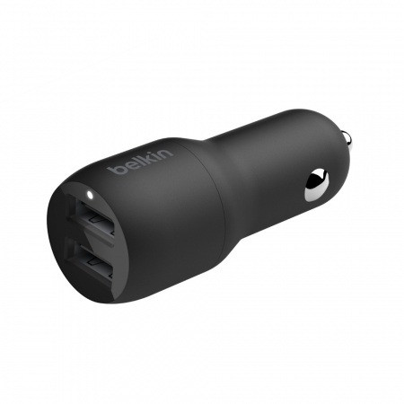 Belkin Dual USB-A Car Charger, 12W X2 Oplader Zwart