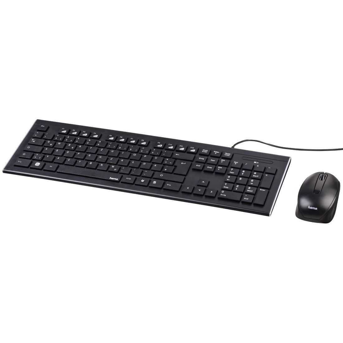 Hama Cortino Toetsenbord-/muis-set (Qwerty US) Toetsenbord Zwart