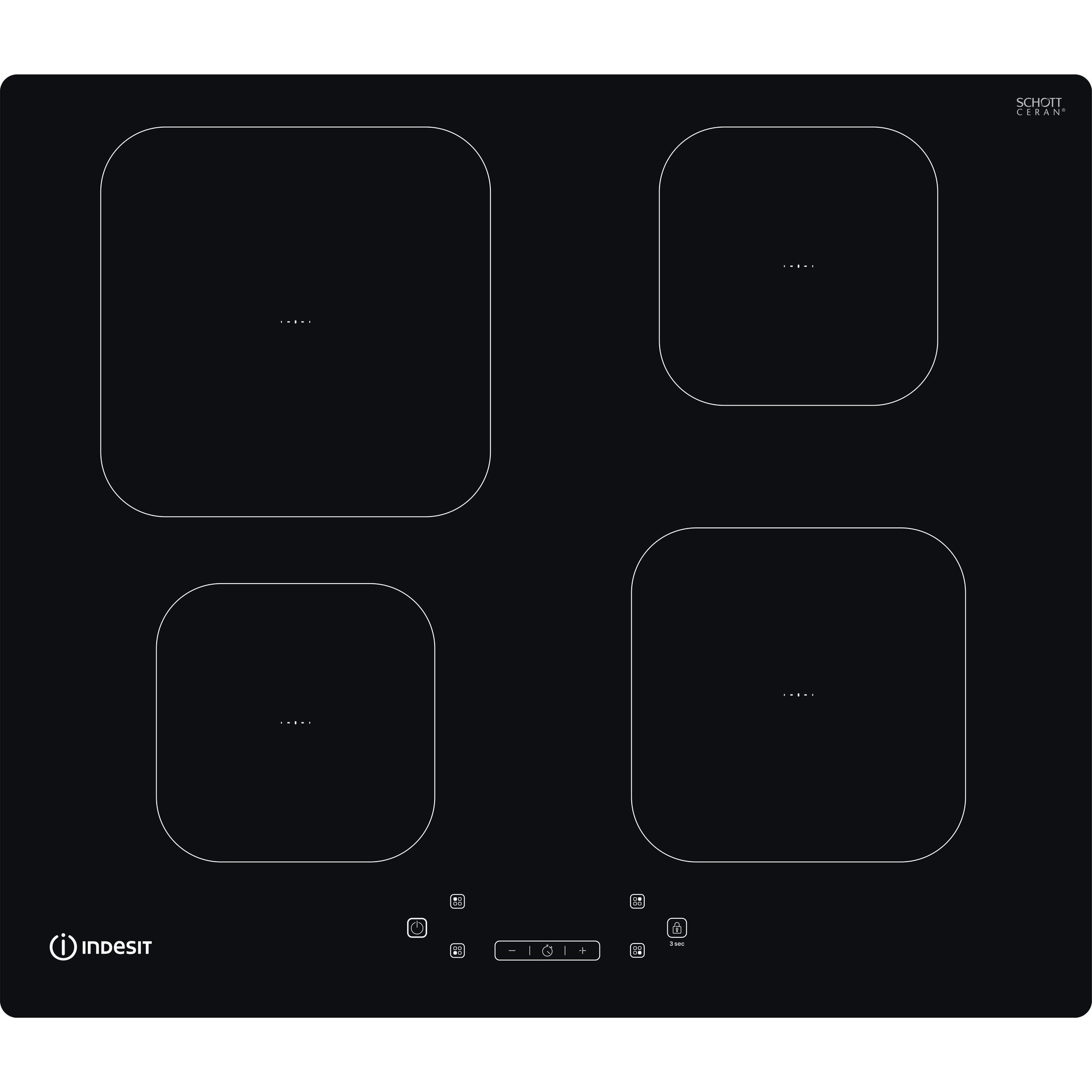 Indesit IS 83Q60 NE Inductie inbouwkookplaat Zwart