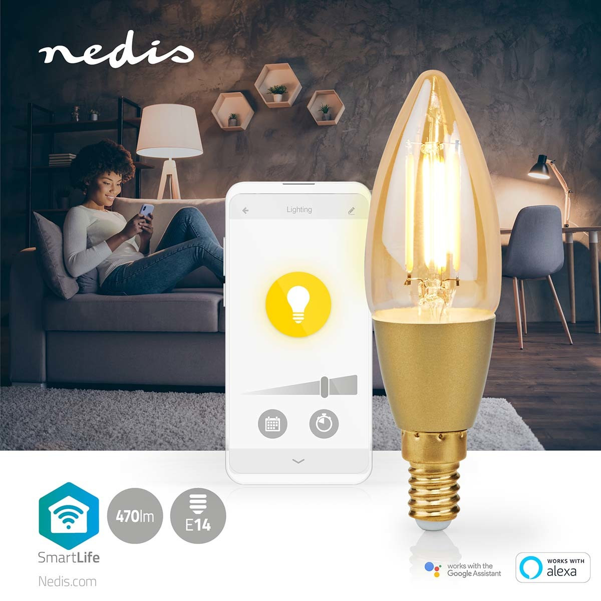 Nedis SmartLife LED Filamentlamp | Wi-Fi | E14