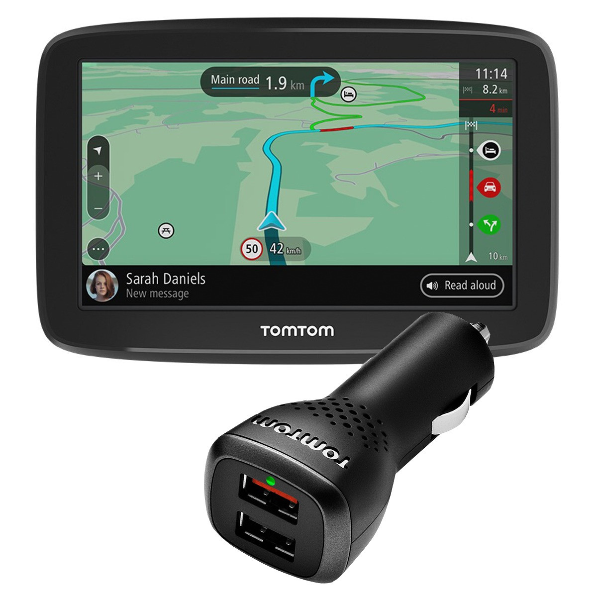 Tomtom Go Classic 6" met dubbele autolader 2.4a Autonavigatie Zwart