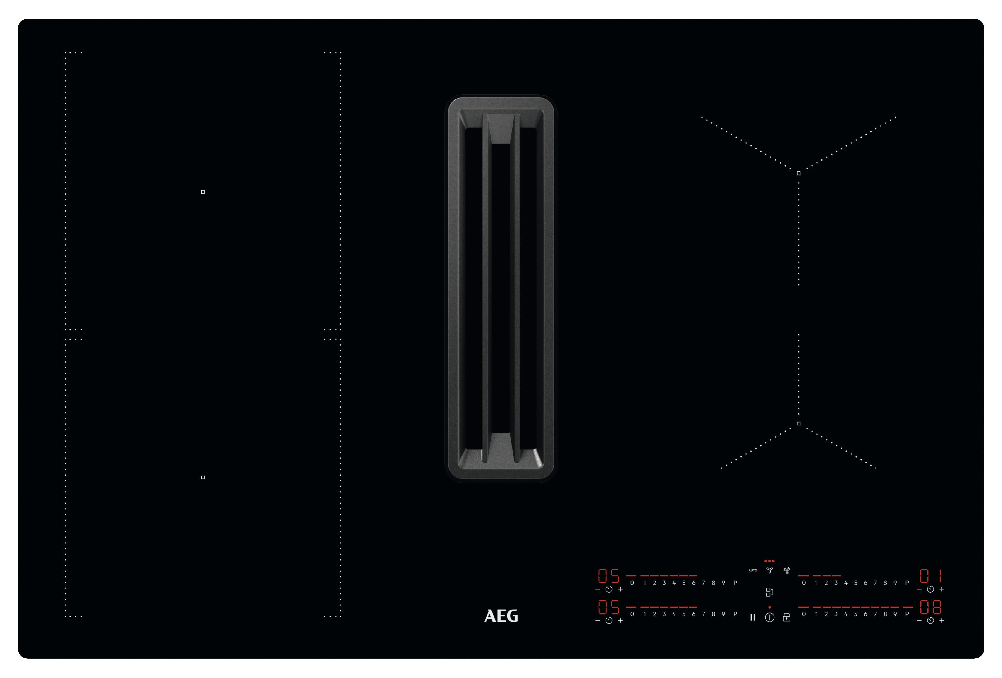 AEG CDE84543CB Inductie inbouwkookplaat met afzuiging Zwart