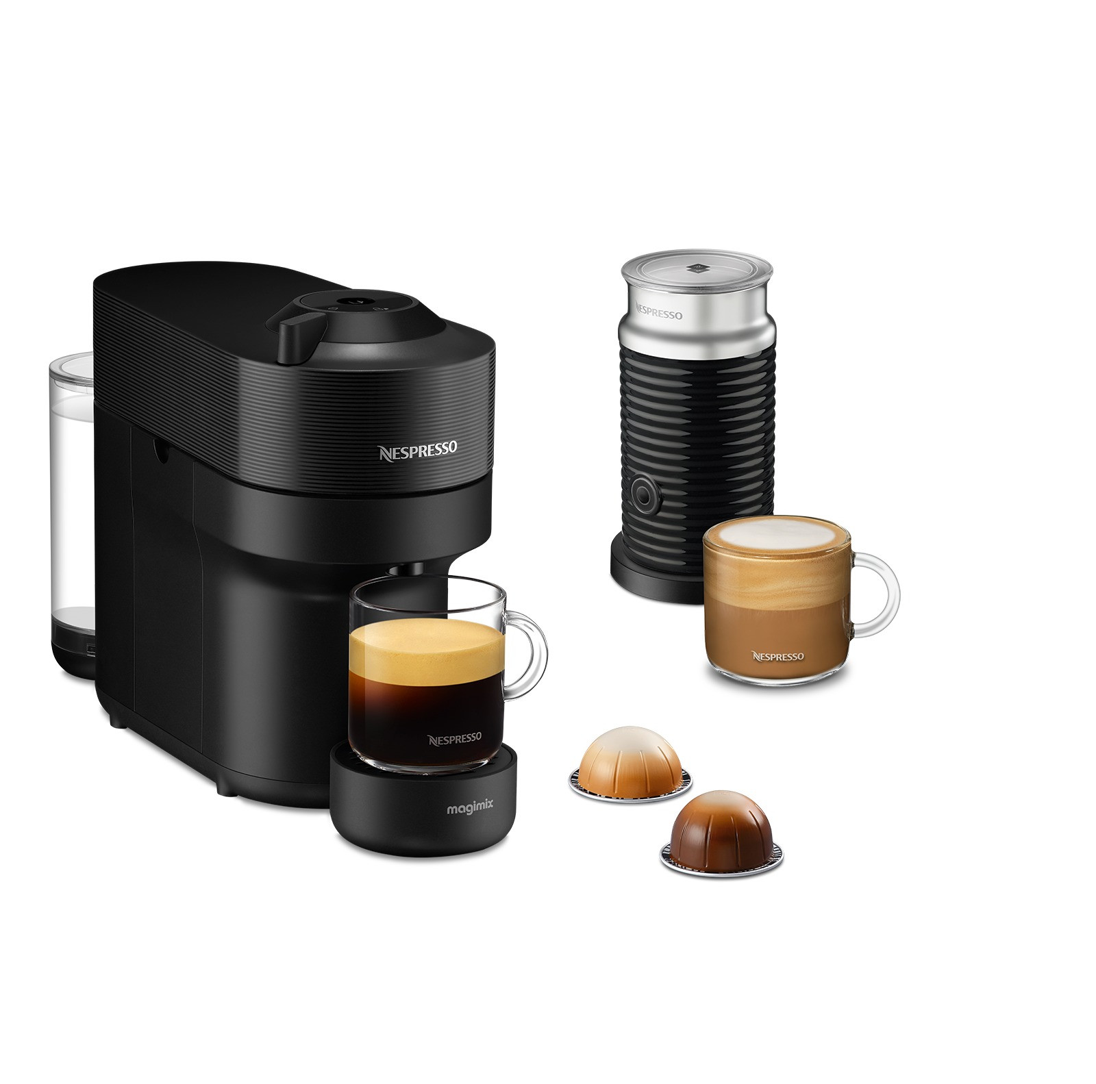 Magimix Nespresso Vertuo Pop + Aeroccino 11730NL Nespresso Zwart