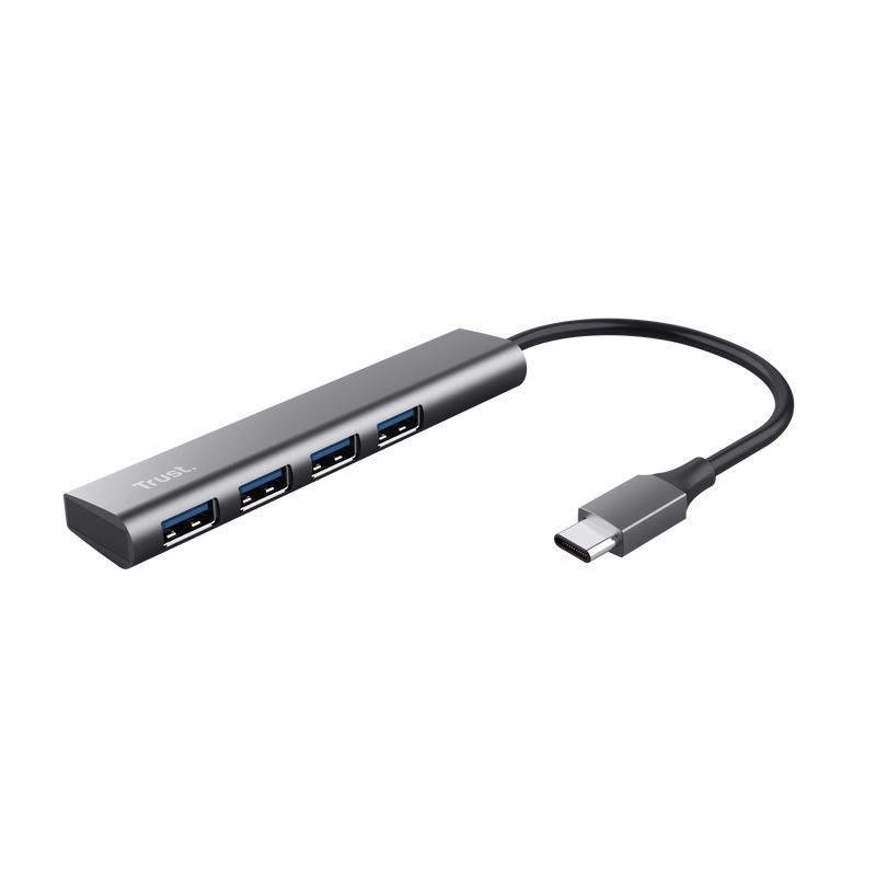 Trust Halyx 4-poorts USB-C Hub USB Hub Grijs