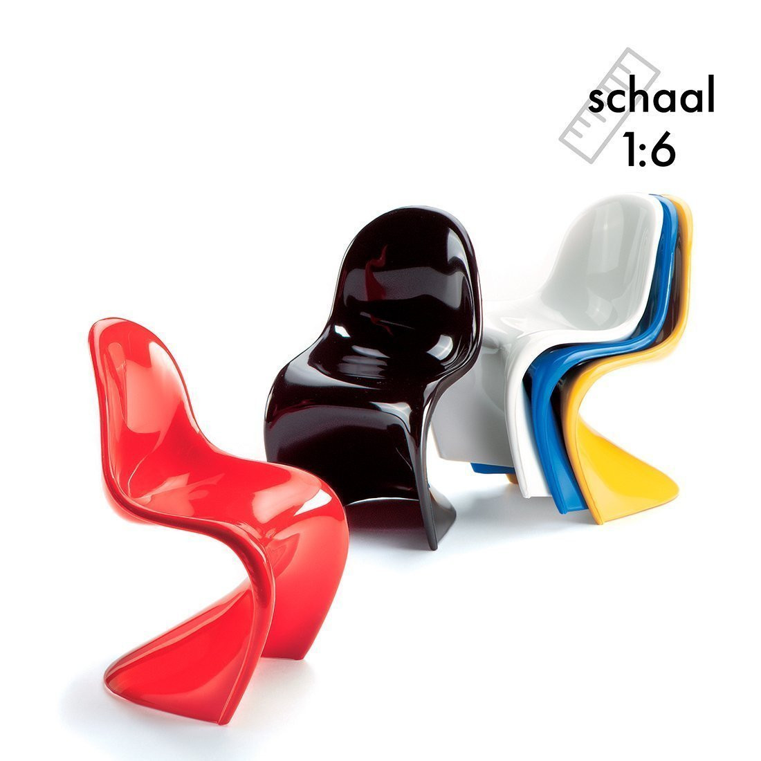 Panton Chairs, set van 5x Miniatuur - Vitra