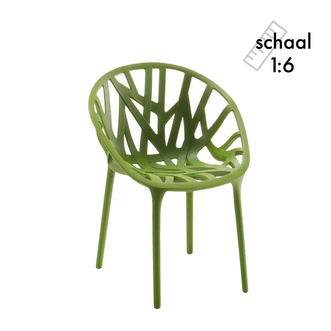 Vegetal Stoel Groen Miniatuur, set van 3 - Vitra