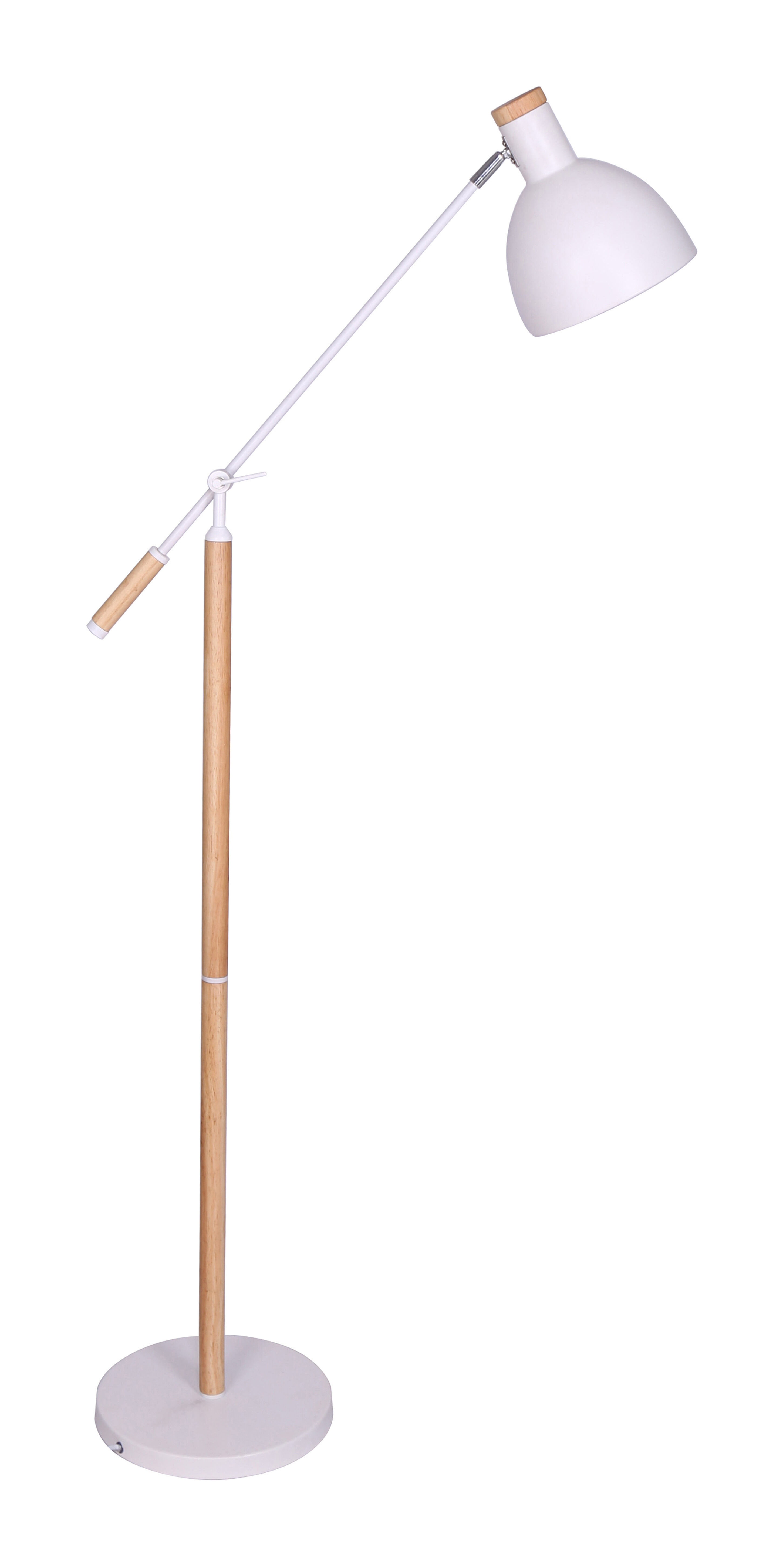 Artistiq Vloerlamp Maynor 166cm hoog, Verstelbaar, Metaal en hout - Wit